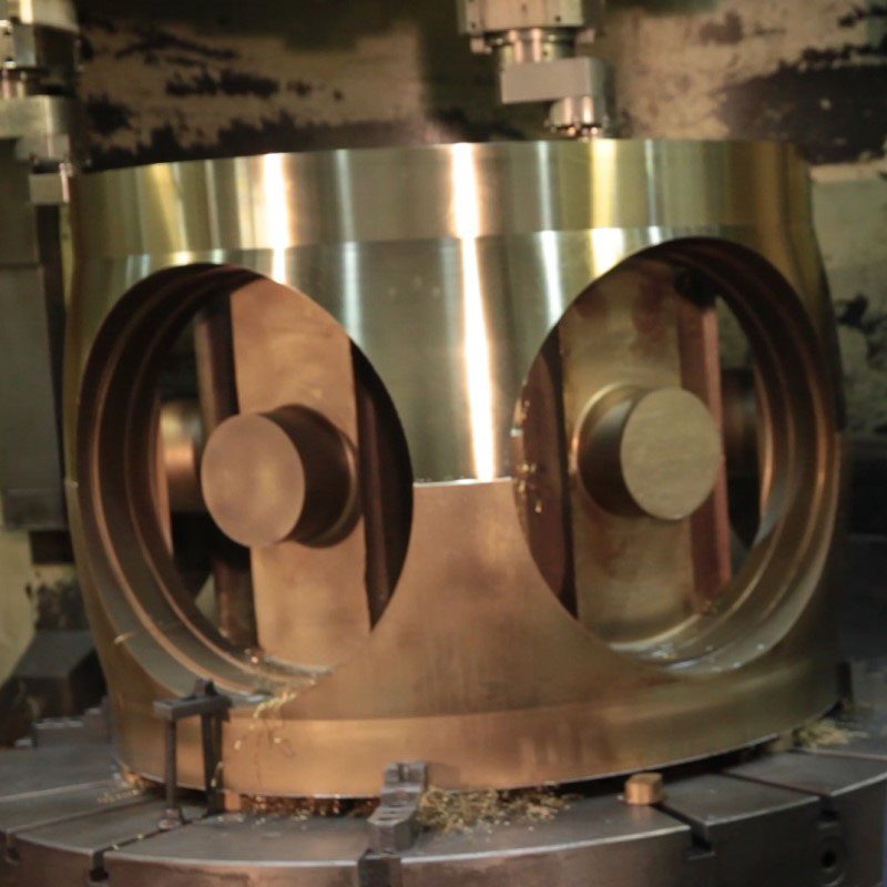 Metal machining of centrifugal casting.