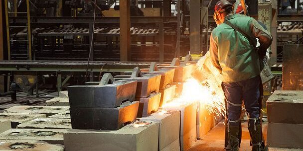 Sand Casting Being Poured